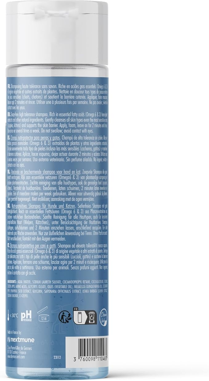 Dermoscent EFA Physio Shampoo for Dogs & Cats - Gentle Natural Ingredients for Frequent Bathing Allergies & Itchy Skin Relief - Soothes Dermatitis & Atopic Skin - 200 ml