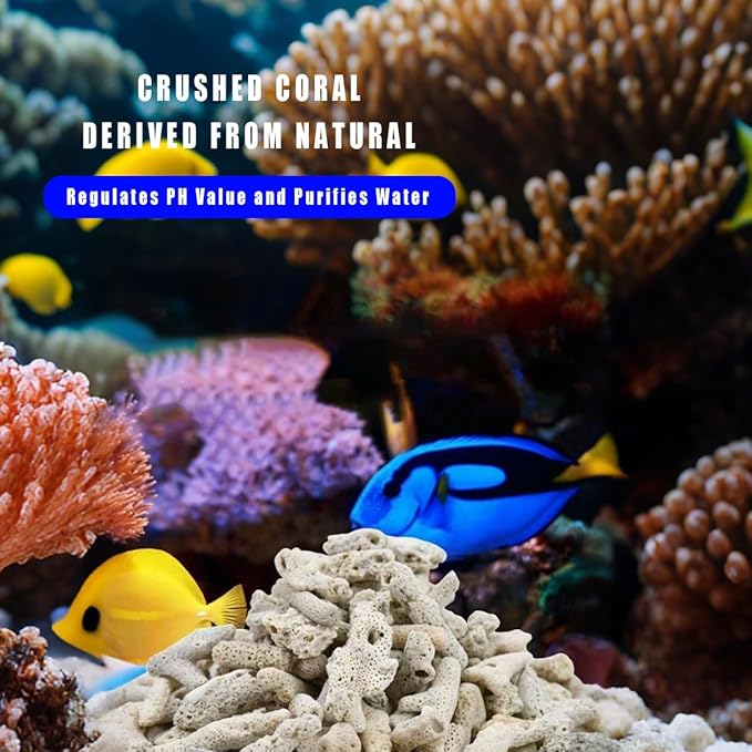 Crushed Coral for Freshwater Aquariums - Natural Filter Media，1.1 LB Crushed Coral for Aquarium，Bio Ceramic Filter Media Fish Tank Filtration Material Pond Filter Media Reusable Aquarium Filter