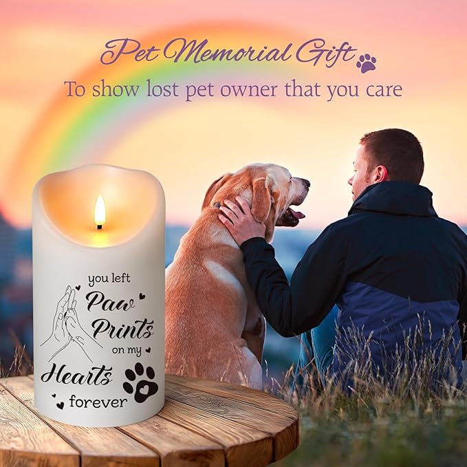 Pet Memorial Gifts for Dogs Cats Loss of Dog Sympathy Gift, Sympathy Candle for Doggie, Condolence Present for Pet Lovers, Friends to Remember Doggie, Marking Bereavement And Grief(4" x 7")