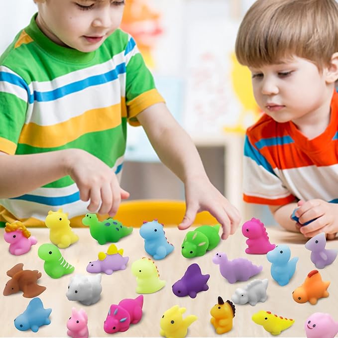 30PCS Mochi Squishy Toys, Mini Kawaii Dinosaur Squishies Soft Fidget Toys Stress Squeeze Toys Party Bags Filler for Boys Girls Birthday Gifts