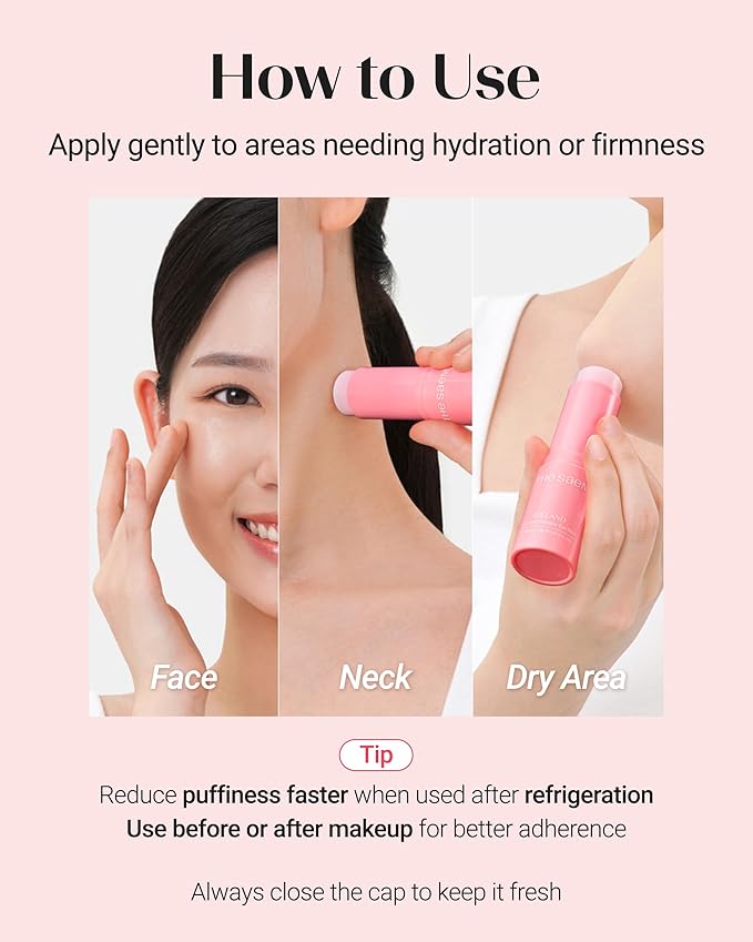 THESAEM Iceland Hydrating Collagen Eye Stick 0.38 oz - Anti-wrinkle Moisturizing Eye Balm for Saggy Skin – Under Eye Treatment - Balm to Smooth Skin Texture - Rose Scent