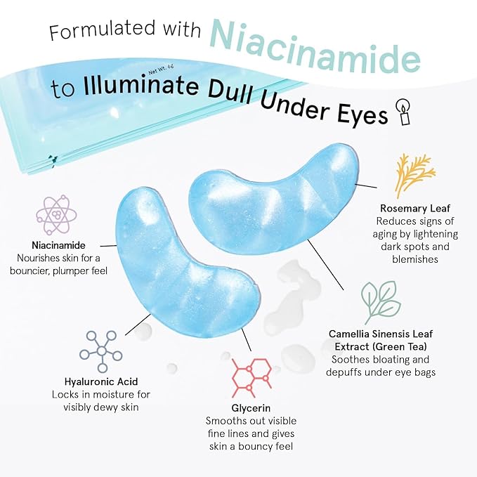 grace & stella Award Winning Under Eye Mask Reduce Dark Circles, Puffy Eyes, Undereye Bags, Wrinkles, Gel Under Eye Patches, Small Gifts for Women, Gifts Under 10 Dollars, Vegan (6 Pairs, Blue)