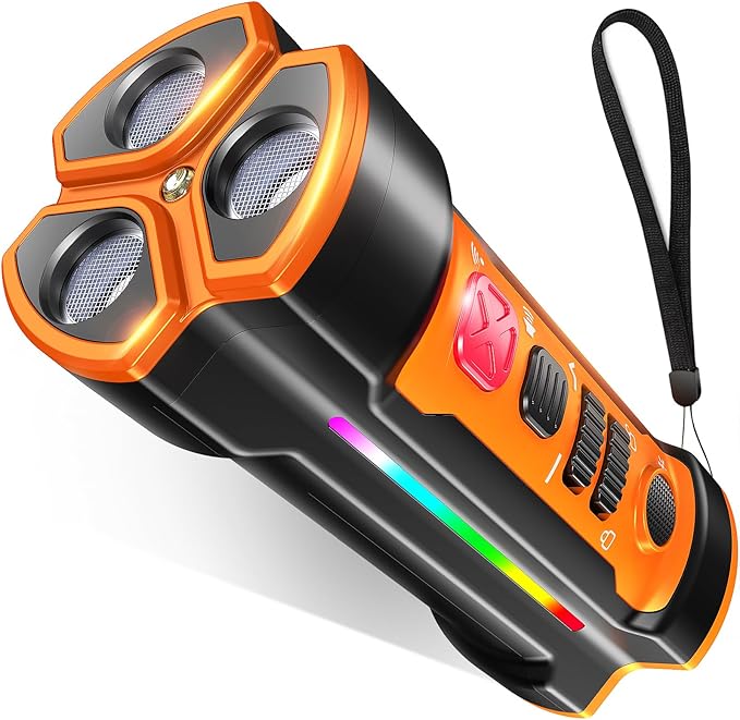 Dog Bark Deterrent Devices 2025 Release Anti Barking Device for Dogs Barking Silencer in 55FT 3X Head Anti Bark Device with Flashlight &Party Flashlight Portable Training Tool