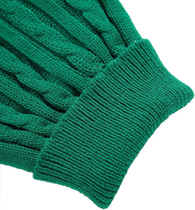 CHBORCHICEN Small Dog Sweaters Knitted Pet Cat Warm Dog Sweatshirt Winter Clothes Kitten Puppy Sweater (Small,Green)