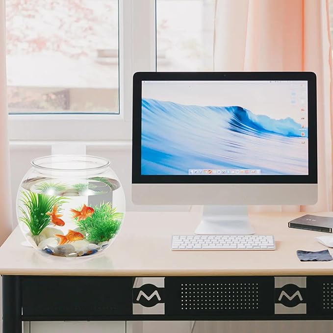 Plastic Fish Bowls, Round Plastic Fish Tank 2 Gallon Aquarium Hydroponic Planter Floral Container for Prizes, Party, Table Centerpiece Home Decor