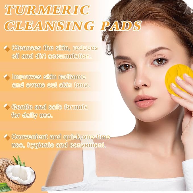Turmeric Wash and Care Three Piece Set, Turmeric Trio: Facial Wash, Cleansing Mousse & Soap for Skin Care, Turmeric Cleansing Exfoliating Pads, TurmericFace Wash for Face & Body (1Set)