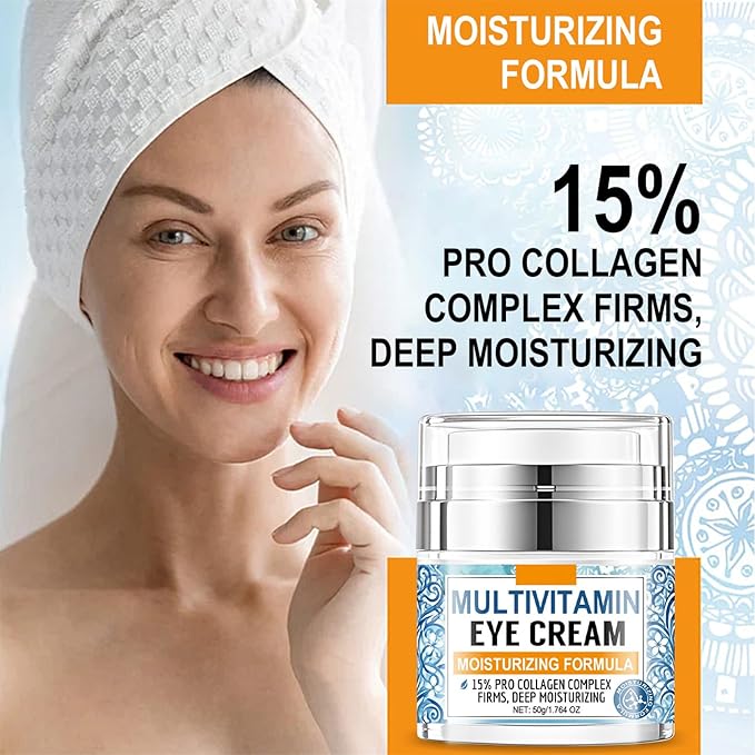 Collagen Complex Eye Cream – Moisturizing & Firming Under Eye Treatment with Tripeptide Complex, Rice Bran & Olive Oil – Hydrating Anti-Aging Cream for Dark Circles, Puffiness & Wrinkles, 1.764oz
