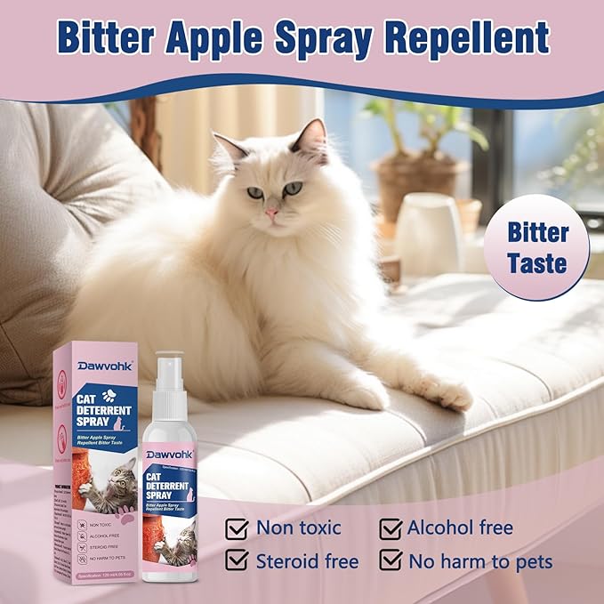 Cat Repellent Spray - Natural Anti-Scratch Spray for Furniture Protection: Sofas, Carpets, Curtains — Indoor and Outdoor Cat Behavior Training, 4.06 oz/1PC