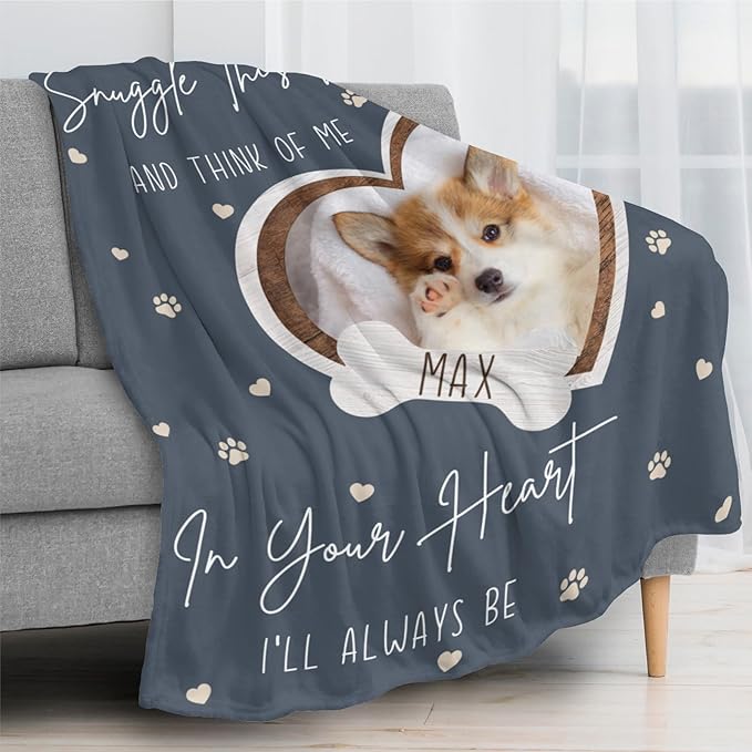 Custom Dog Memorial Gifts for Loss of Dog Customized Memorial Blanket with Pictures Bereavement Sympathy Gifts for Dogs Loss of Pet Gift
