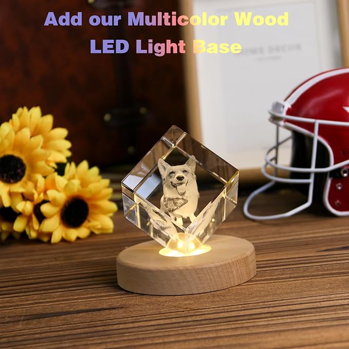 Pet Memorial Gift for Dog, 3D Crystal Photo,Dog Memorial Gifts,Customized 3D Picture in Crystal,Personalized Photo Gift