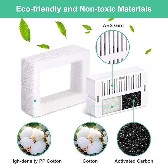 8 Pack Replacement Filters for 360° CupCake Ceramic Pet Fountain, GISOFIK Cat Water Fountain Filter, Triple Filtration Pet Fountain Filter, Ceramic Cat Fountain Filters with 2 Foam Sponges
