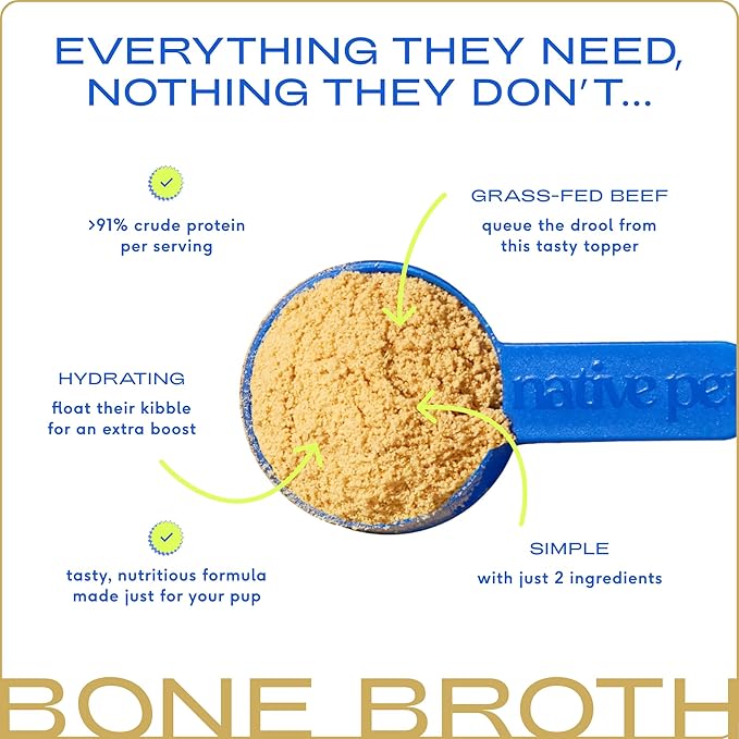 Native Pet Beef Bone Broth Powder for Dogs (19 Oz.) & Daily Dog Multivitamin (28 Oz.) - Daily Multivitamin for Pups and Pet Gravy Food Topper for Picky Eaters