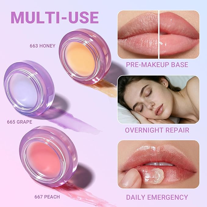 iMethod Lip Mask Overnight - Lip Sleeping Mask for Dry Lips, 8-Hour Hydrating Lip Balm with Hyaluronic Acid, Intense Moisturizing Lip Treatment to Nourish & Repair - Honey