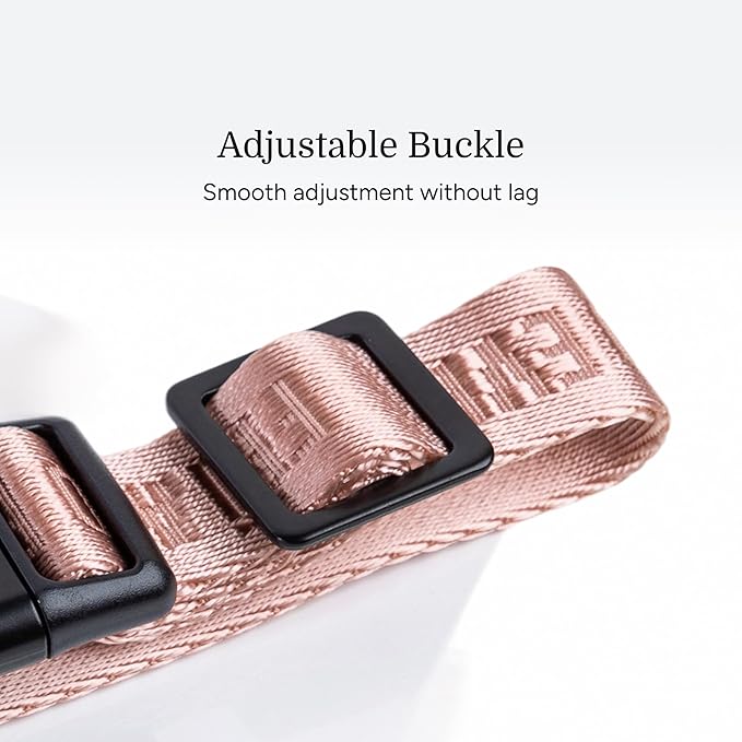 2025 New Edition, Fei & Eve MagEase Dog Collar - Patented Magnetic Buckles | Fur-Safe | Premium 210D Nylon | 450LB Escape-Proof | Adjustable Fit | Medium (Blush)
