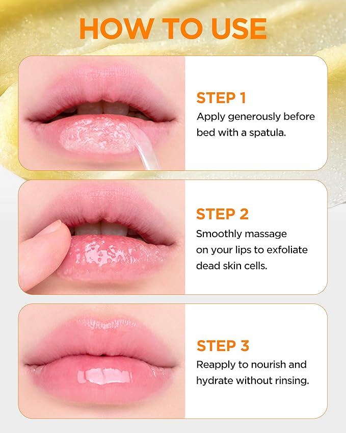 TOCOBO Lemon Sugar Lip Mask – No-Wash Overnight Lip Scrub & Sleeping Mask | Melting Sugar Crystals + Lemon Oil Exfoliating Treatment for Dry, Flaky Lips | Korean Vegan Glazed Balm, 0.68oz