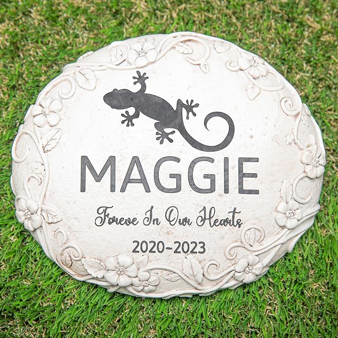 Personalized Gecko Memorial Stone, Pet Grave Marker Gecko, Gecko Headstone, Gecko Tombstone, Gecko Gravestone, Gecko Memorial Gifts