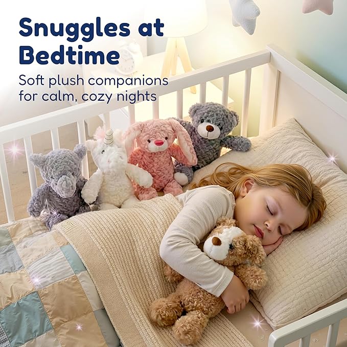 5 Set Animals and Teddy Bears - Plush Toys Bulk - Stuffed Animals for Kids - Baby Shower Small Bear Animal Assortment - Soft Pack of Stuffed Animals for Girls and Boys