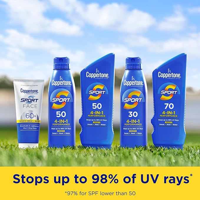 Coppertone SPORT Sunscreen Lotion Broad Spectrum SPF 50 (7 Fluid Ounce) (Packaging may vary)