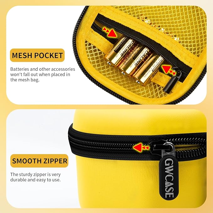 GWCASE Case Compatible with Bitzee Dinosaur Skull– Yellow with Black Zipper，Case Only