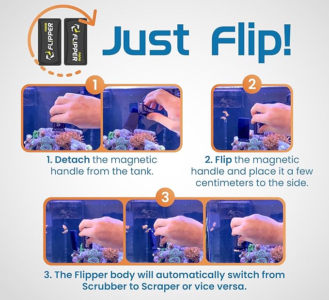 Flipper Magnetic Aquarium Glass Cleaner & Fish Tank Accessories | Effortless Algae Remover for Fish Tank (Nano)