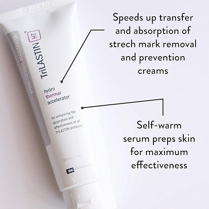 TriLASTIN Maternity 1st Trimester Bundle, 3 Month Supply with (3) Maternity Stretch Mark Prevention Cream, (2) Hydro-Thermal Accelerator, Minimize Appearance of Stretch Marks, Paraben-Free