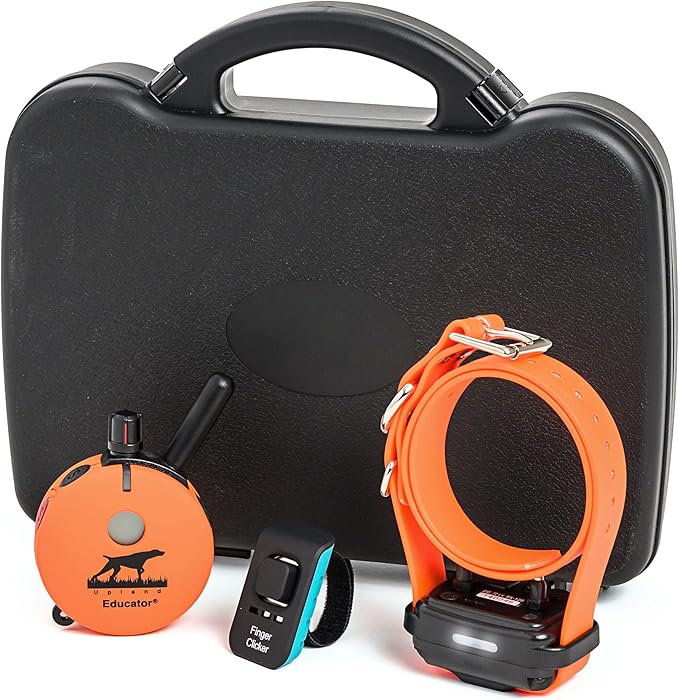 Educator E-Collar Humane Dog Training Collar with Remote, 100 Safe Tapping Stimulation Levels, Night Light, Waterproof, Rechargeable, 1 Mile 1 Large Dog, Orange