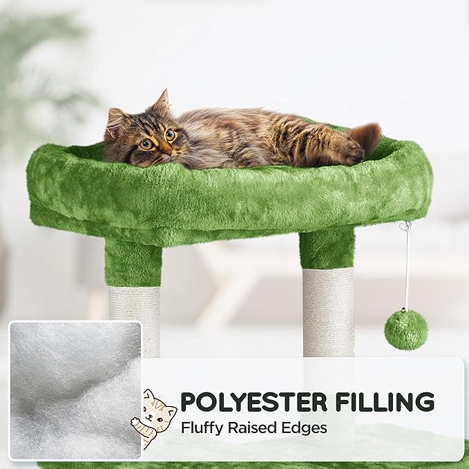 Yaheetech Cat Tree Cat Tower, 63in Multi-Level Cat Tree for Indoor Cats w/Sisal-Covered Scratching Posts & Condo, Cat Furniture Activity Center for Cats Kitten, Green