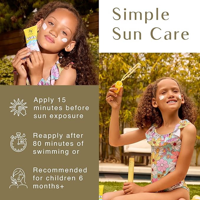 Black Girl Sunscreen Kids SPF 50 Lotion for Face & Body- Sun Protection for Skin, Kids Sunscreen, Water Resistant for 80 Minutes, Ideal for Beach & Travel, No White Cast for Melanin Rich Skin- 6 fl oz