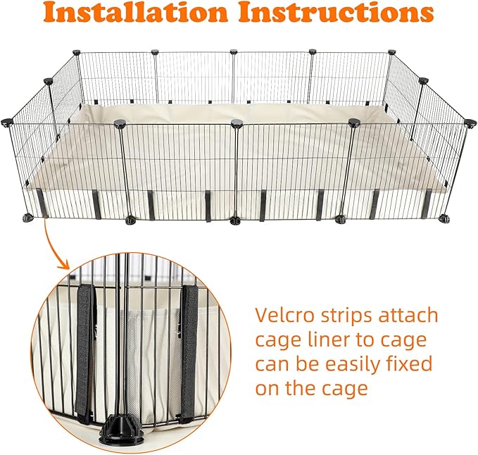 Waterproof Guinea Pig Cage Tarp Bottom for C & C Grids Habitat, 56"*28" Washable Guinea Pig Liner Base for Rabbits Hamsters Hedgehogs Ferrets Small Pets