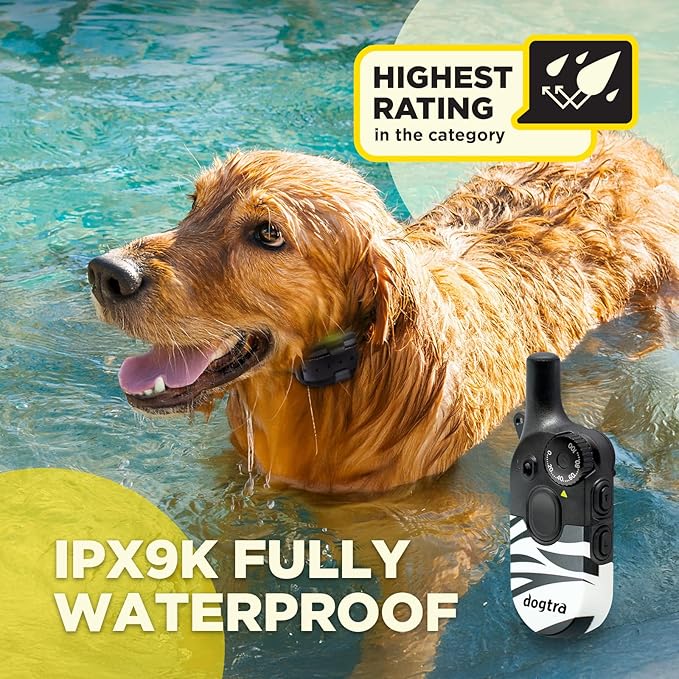 Dogtra 200iQ Remote Training E Collar – 100 Levels, Tone, Vibration, 1/2 Mile Range – Compact, Waterproof, One-Handed Control for Dogs 10 lbs+ – Lightweight Design for Daily Training – Zebra