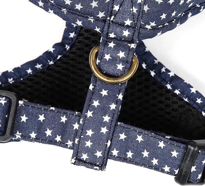 Angie and Allie Organic Cotton Dog Harness,No Pull Pet Harness with Leash D-Ring,Adjustable Soft Padded Dog Vest,Comfortable,Sustainable,Breathable and Stylish for Your Canine Companion