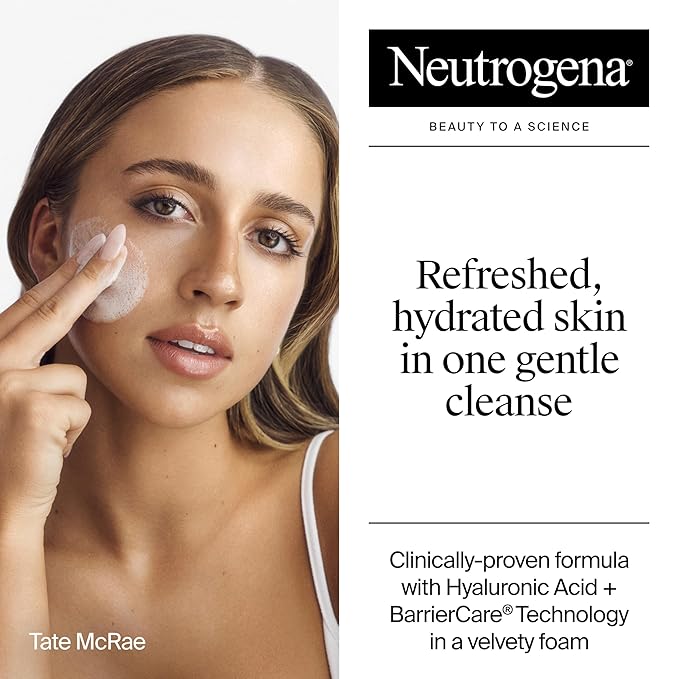 Neutrogena Hydro Boost Face Wash,Fragrance Free,Hydrating Facial Cleanser with Hyaluronic Acid,Daily Foaming Face Wash & Makeup Remover,Hypoallergenic Gel Cleanser,7.8 fl. oz,(Pack of 2)