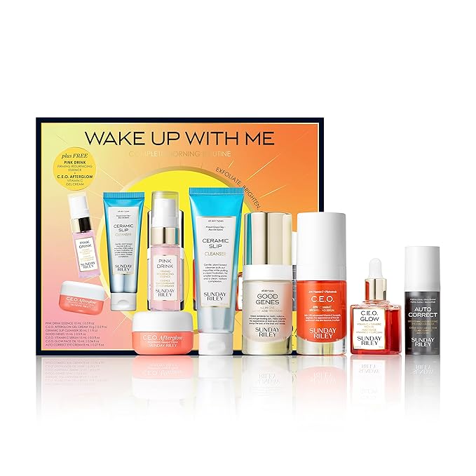Sunday Riley Wake Up With Me Complete Brightening Morning Skincare Set