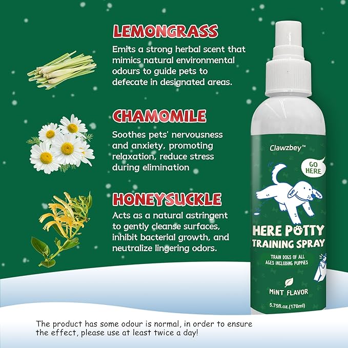 Dog Potty Spray Set, No-Go Spray & Here Potty Training Spray, Puppy Essentials, Stops Urination & Marking, Indoor and Outdoor Use (5.75 fl oz, 2 Pack)