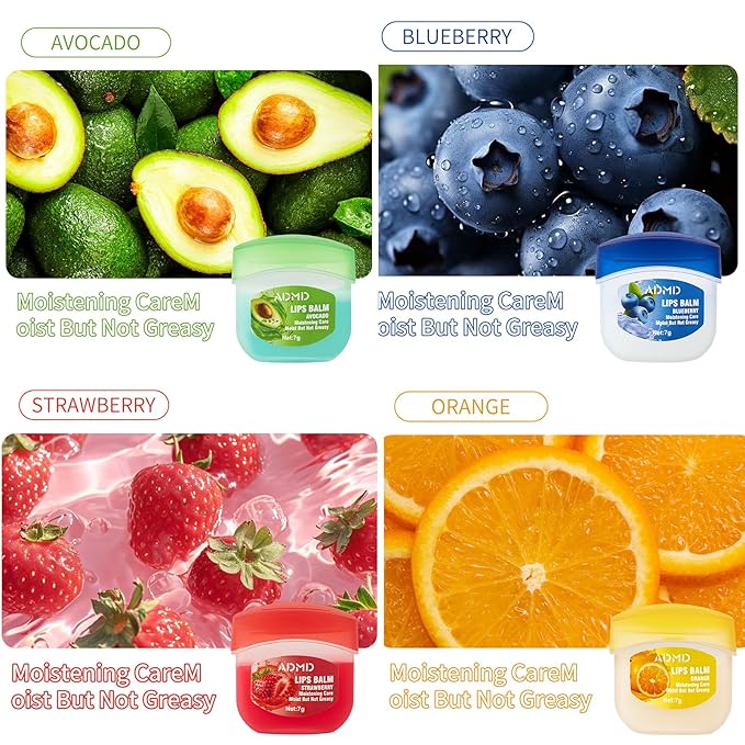 24-Pack Lip Balm Bulk Assorted Fruit Lip Care Products Set Hydrating, Lip Mask Multi Pack Moisturizing for Dry Lips