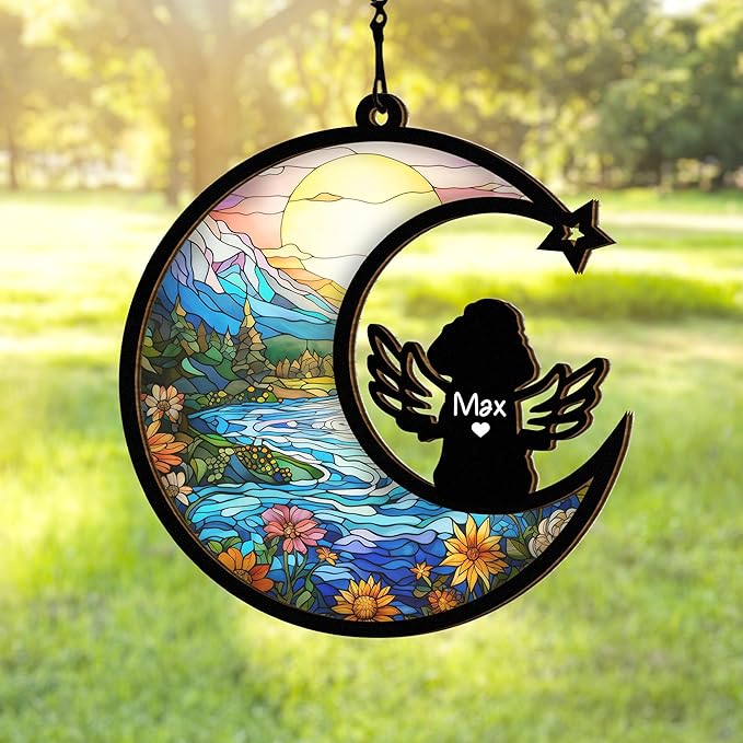 Chillever Poodle Memorial Suncatcher – Custom Pet Loss Ornament, Dog Breed Sympathy Keepsake