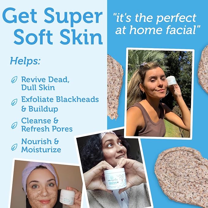 Manuka Honey Exfoliating Face Scrub – Gentle Microdermabrasion Face Exfoliator to Help Smooth, Soften & Balance with Moisturizing Organic Superfoods 2oz (Pack of 2)