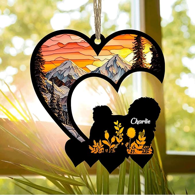 Lovely POD Havanese Suncatcher Ornaments, Personalized Havanese Memorial with Name, Dogs Loss Ornaments, Dog Remembrance Gift, Dog Memory Ornament, Loss of Dogs Sympathy Gifts