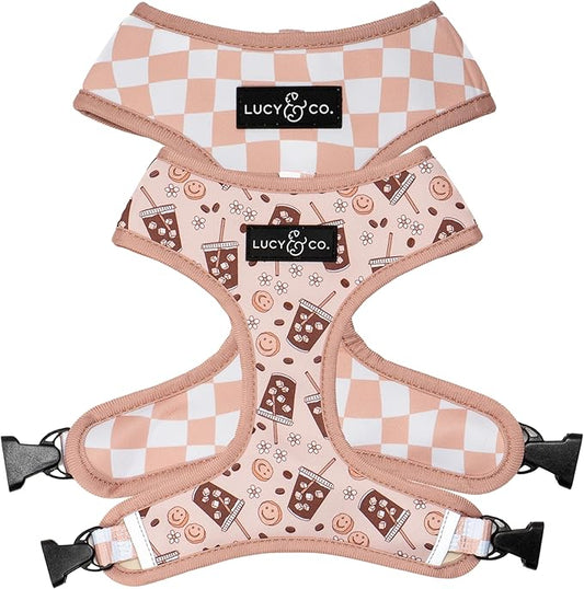 Cute Reversible Dog Harness - Best Designer Pet Harnesses for Medium Dogs - Padded Adjustable Vest for Easy Walking. (Little Lamb, L)