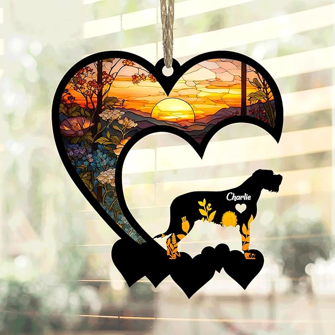 Lovely POD Irish Wolfhound Suncatcher Ornaments, Personalized Irish Wolfhound Memorial with Name, Dogs Loss Ornaments, Dog Remembrance Gift, Dog Memory Ornament, Loss of Dogs Sympathy Gifts