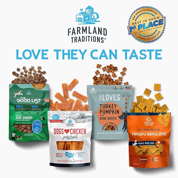 Farmland Traditions The Good List Air-Dried Dog Food, Premium Lamb, Venison, & Bone Broth for Dogs, Protein Rich & Grain-Free Nutrition, 5.5 Pound Bag