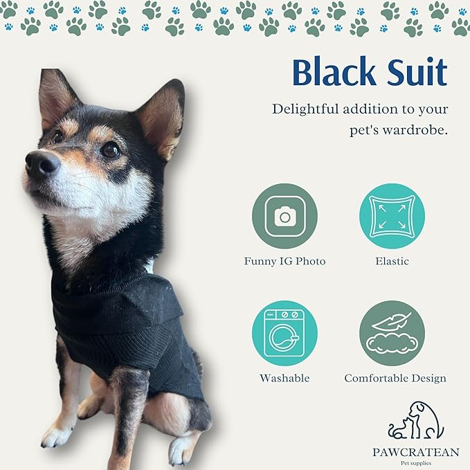 Cute Sweater for Dogs and Cats Soft Flannel Pet Outfit Warm and Cozy Animal Hoodie Small to Large Pet Clothes for Halloween Parties and Everyday Wear (Medium, Black Bowtie)