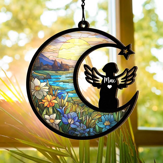 Chillever Vizsla Memorial Suncatcher – Personalized Pet Loss Keepsake, Dog Breed Remembrance Gift