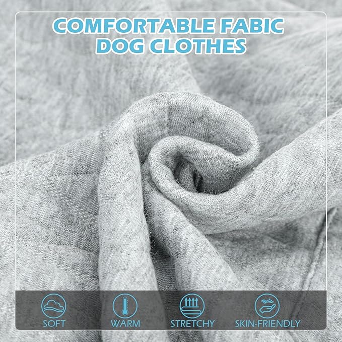 EXPAWLORER Textured Cable Knit Basic Dog Hoodie, Elevated Style Dog Sweater with Leash Hole and Pocket, Soft and Warm Pet Winter Coat, Cold Weather Clothes for Small Medium Large Dogs,Grey M