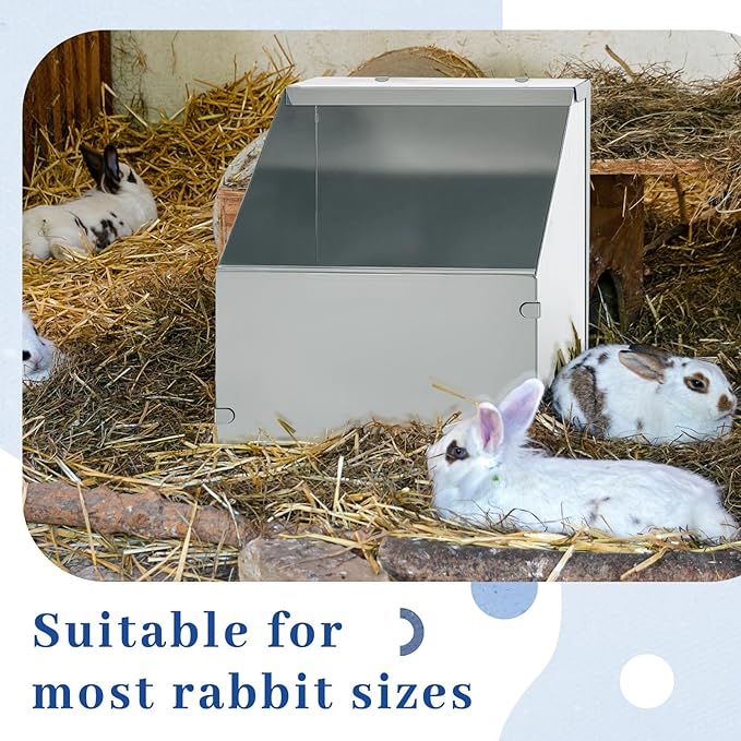 Maxcheck 2 Pcs Galvanized Metal Rabbit Nesting Box Bunny Small Animal Nest with Removable Acrylic Floor Durable Easy to Clean for Indoor Outdoor Use Rabbit Supplies(16 * 11.5 * 11.5 Inch)