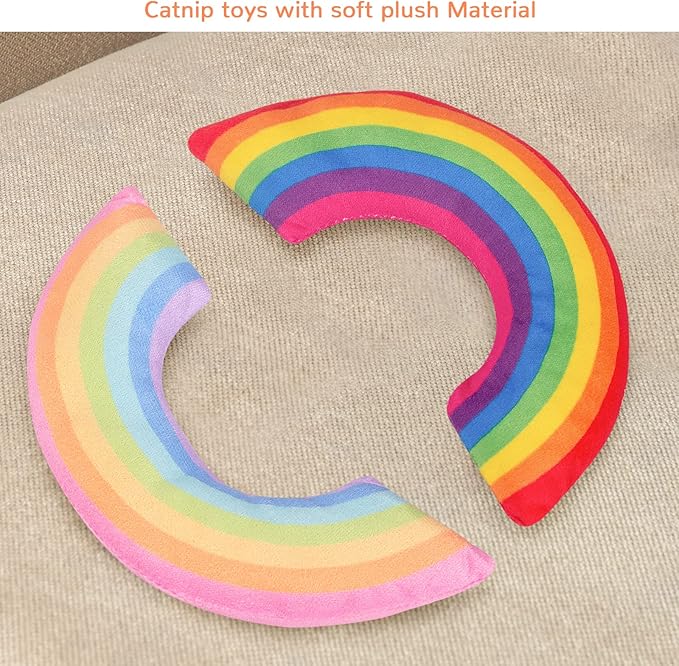 Christmas Catnip Toys for Indoor Cats Kitten, Xmas Kitty Toys Kicker Pillow 2Pcs, Interactive Cat Nip Chew Teeth Cleaning Toy for All Pet Breed