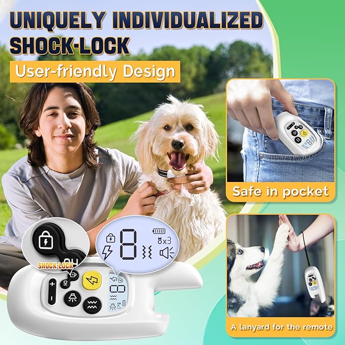 Dog Shock Collar with Remote - [2025 Newly Upgraded] Dog Training Collar for Small Medium Large Dogs, Rechargeable E Collars for Dogs Training, IPX7 Waterproof Electric Collar with Shock-Lock