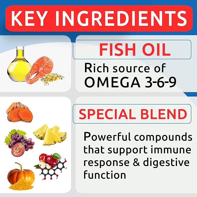 Allergy Relief + Omega 3 Bundle - Anti-Itch Skin&Coat Supplement + Skin Allergy - Omega 3 Fish Oil + EPA& DHA Fatty Acids - Itching&Paw Licking + Joint Health - 180 Chews + 180 Softgels - Made in USA