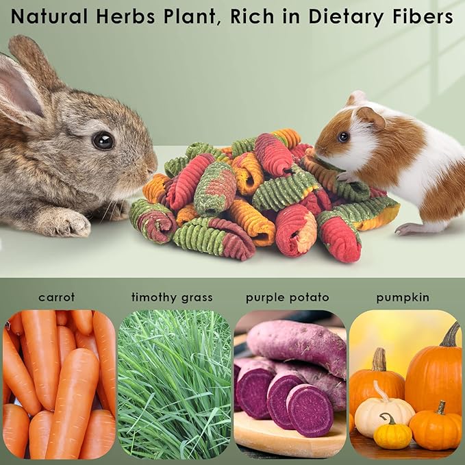 ERKOON Chinchilla Treats, Timothy Grass Chew Toys for Teeth for Rabbit Guinea Pig Gerbil Rat Dwarf Hamster (Large Size-1 Pack)