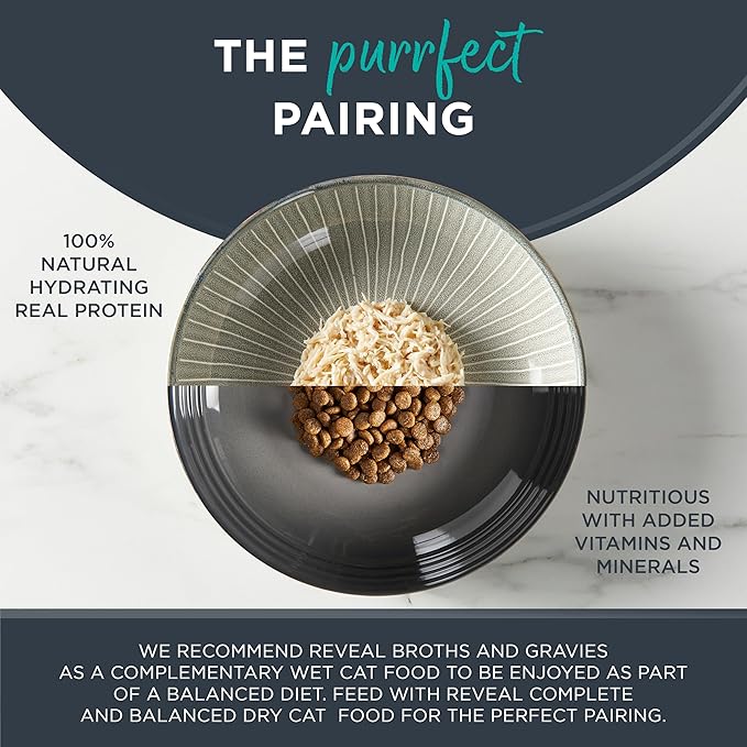 Reveal Natural Wet Canned Cat Food, Limited Ingredient, Grain Free, High Protein with No Artificial Additives, Fish Variety in Broth (20 x 2.47 oz Cans)